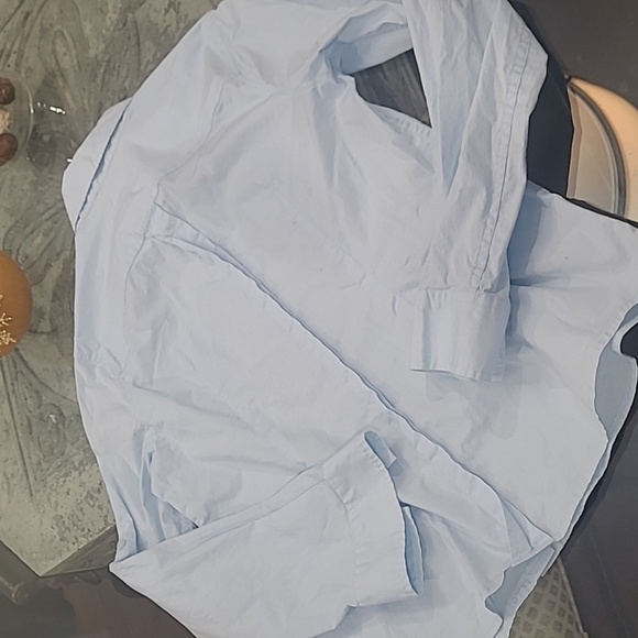 VICTORIA'S SECRET WOMENS COLARED LONG SLEEVE BLUE SHIRT LARGE LIKE NEW - Picture 7 of 8
